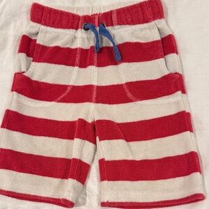 Mini Boden Red and Cream Striped Shorts